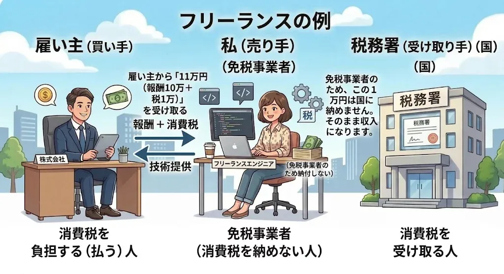 消費税 フリーランス免税事業者の例
